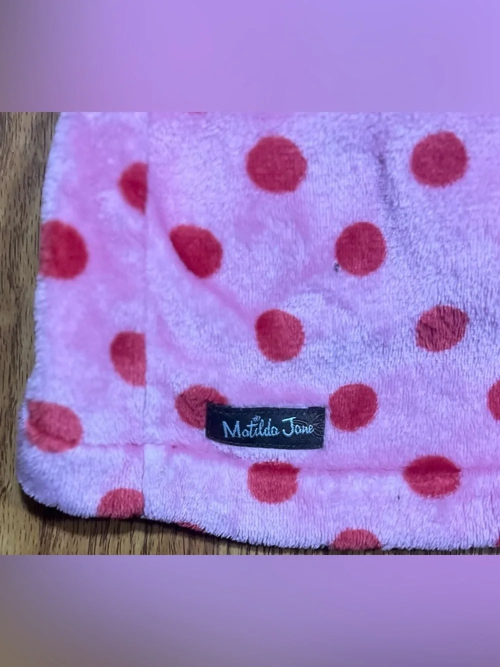 Matilda Jane Pink Polka Dot Hooded Fleece Robe Girls Size Large